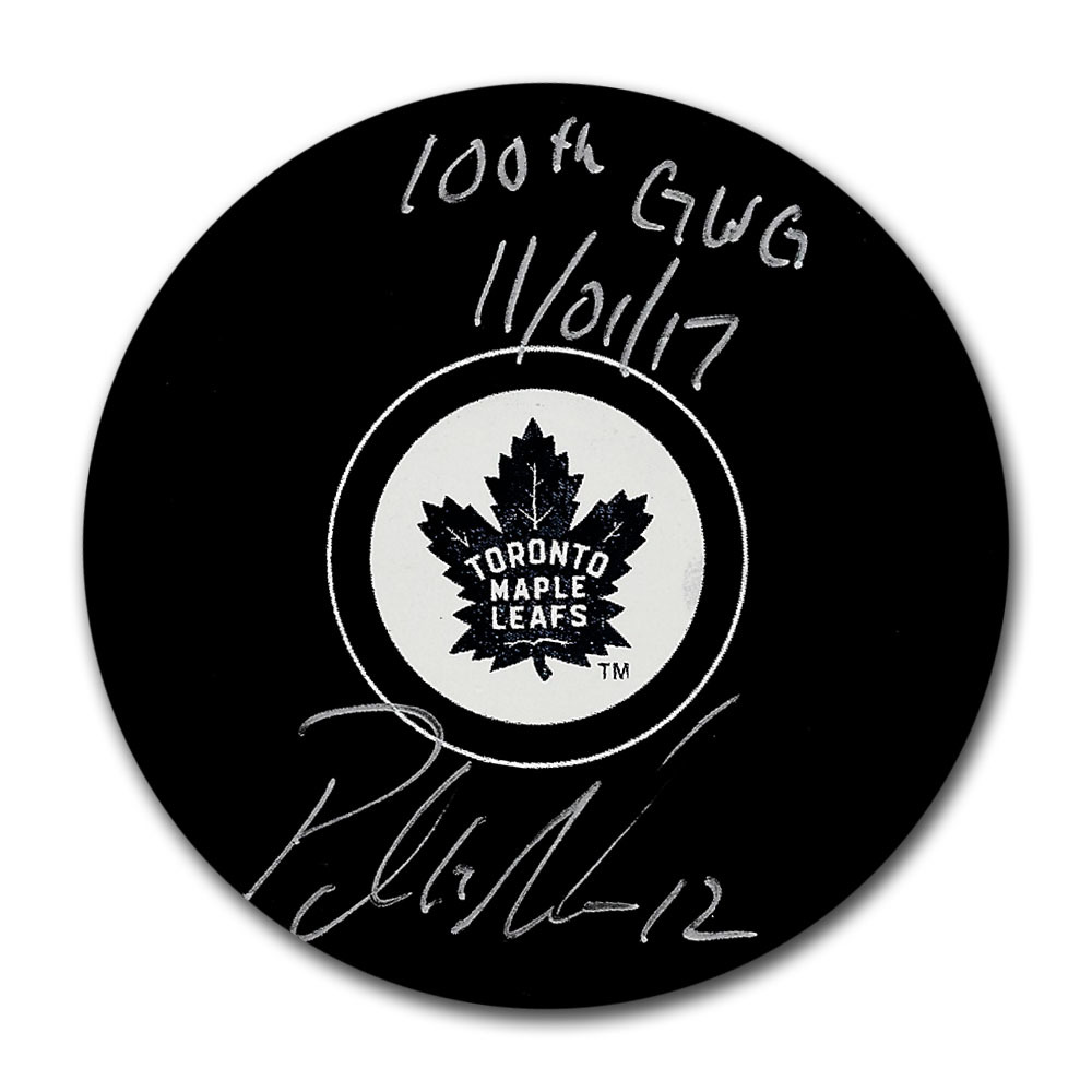 Patrick Marleau Autographed Toronto Maple Leafs Puck w/100TH GWG 11/01/17 Inscription