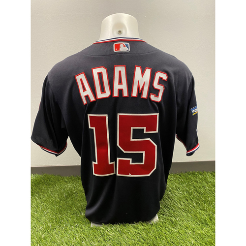 Team-Issued Matt Adams 2019 Navy Script Jersey with Postseason Patch