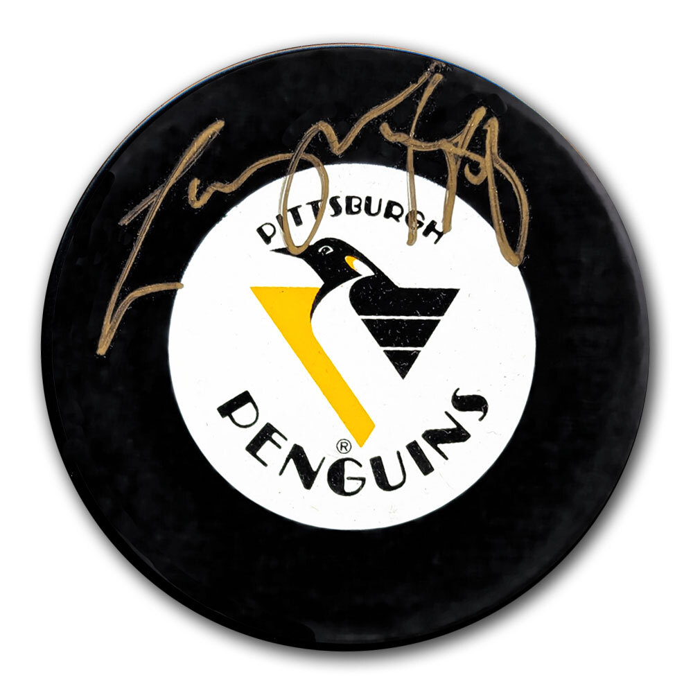 Larry Murphy Pittsburgh Penguins GOLD Autographed Puck - NHL Auctions