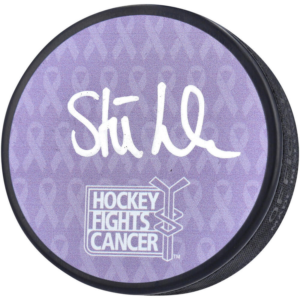 Tim Stutzle Ottawa Senators Autographed Hockey Fights Cancer Logo Hockey Puck - NHL Auctions Exclusive