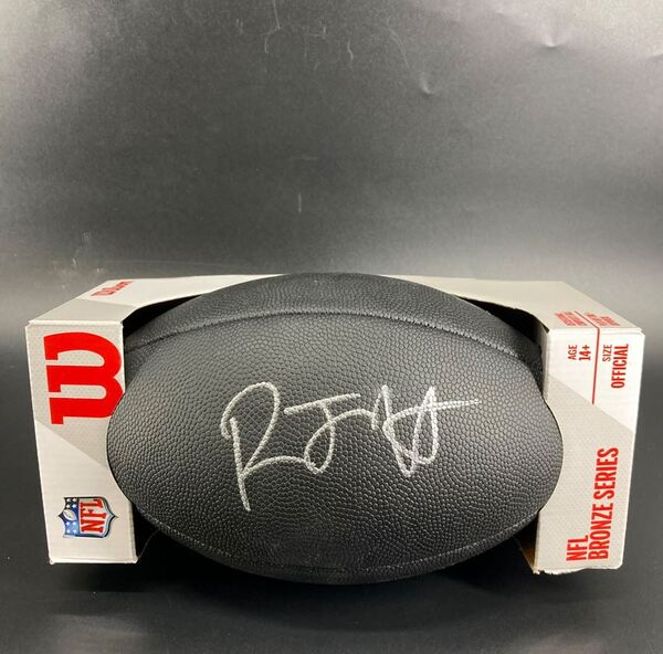 NFL - Broncos RJ Harvey Signed Black Composite Silver Series Football