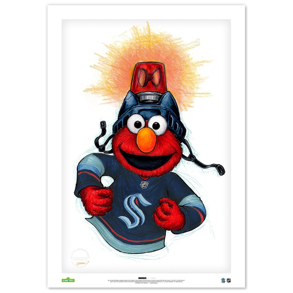 Elmo Loves Goals! x Seattle Kraken Limited Edition Print by S. Preston