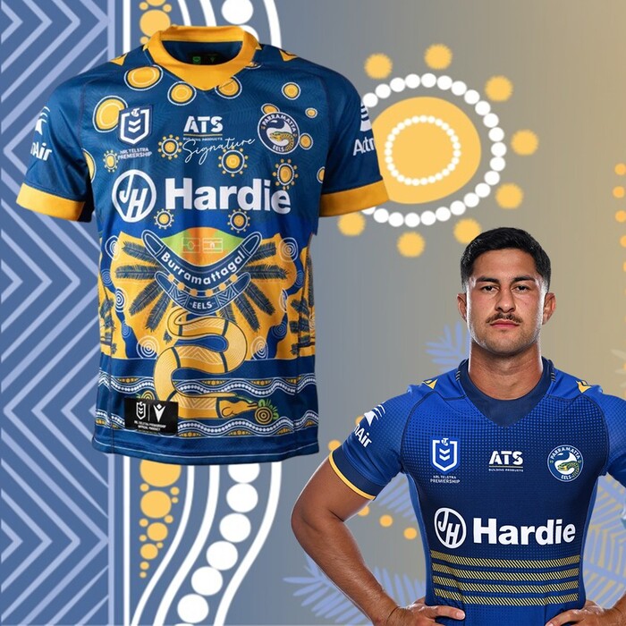 Photo of Dylan Brown #4 2025 Parramatta Eels Indigenous Jersey