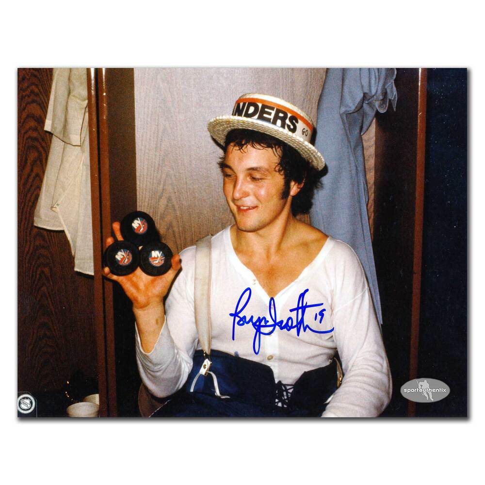 Bryan Trottier New York Islanders HAT TRICK Autographed 8x10
