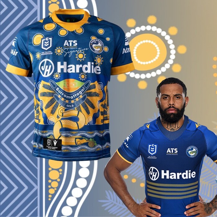 Photo of Josh Addo-Carr #5 2025 Parramatta Eels Indigenous Jersey