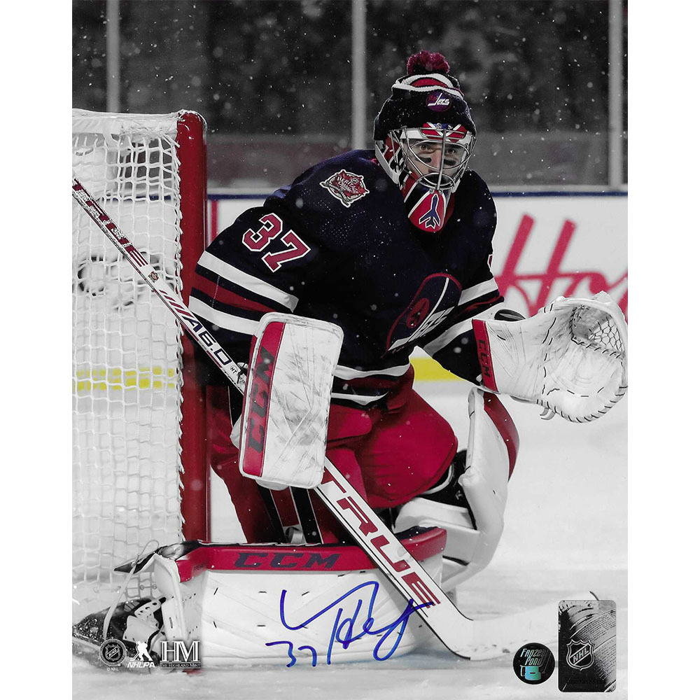 Connor Hellebuyck Autographed Winnipeg Jets 8X10 Photo