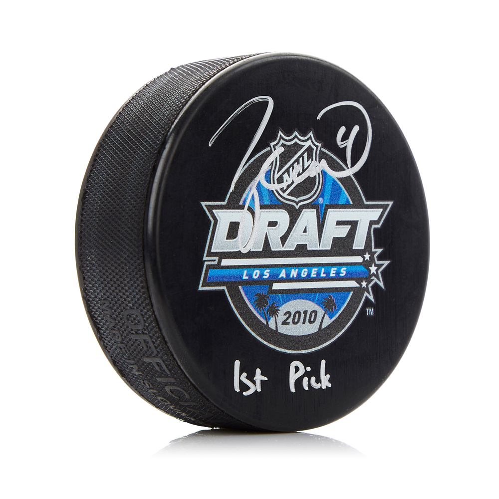 Taylor Hall Signed 2010 NHL Entry Draft Puck with 1st Pick Note
