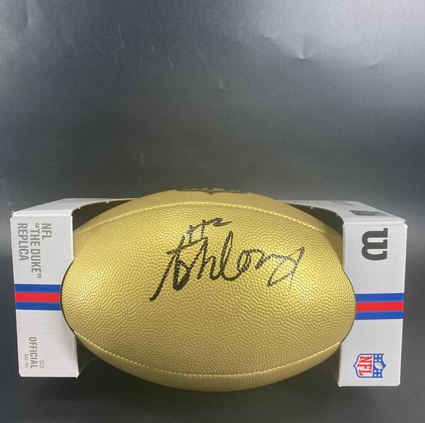 NFL - Raiders Ashton Jeanty Signed Gold Composite Football