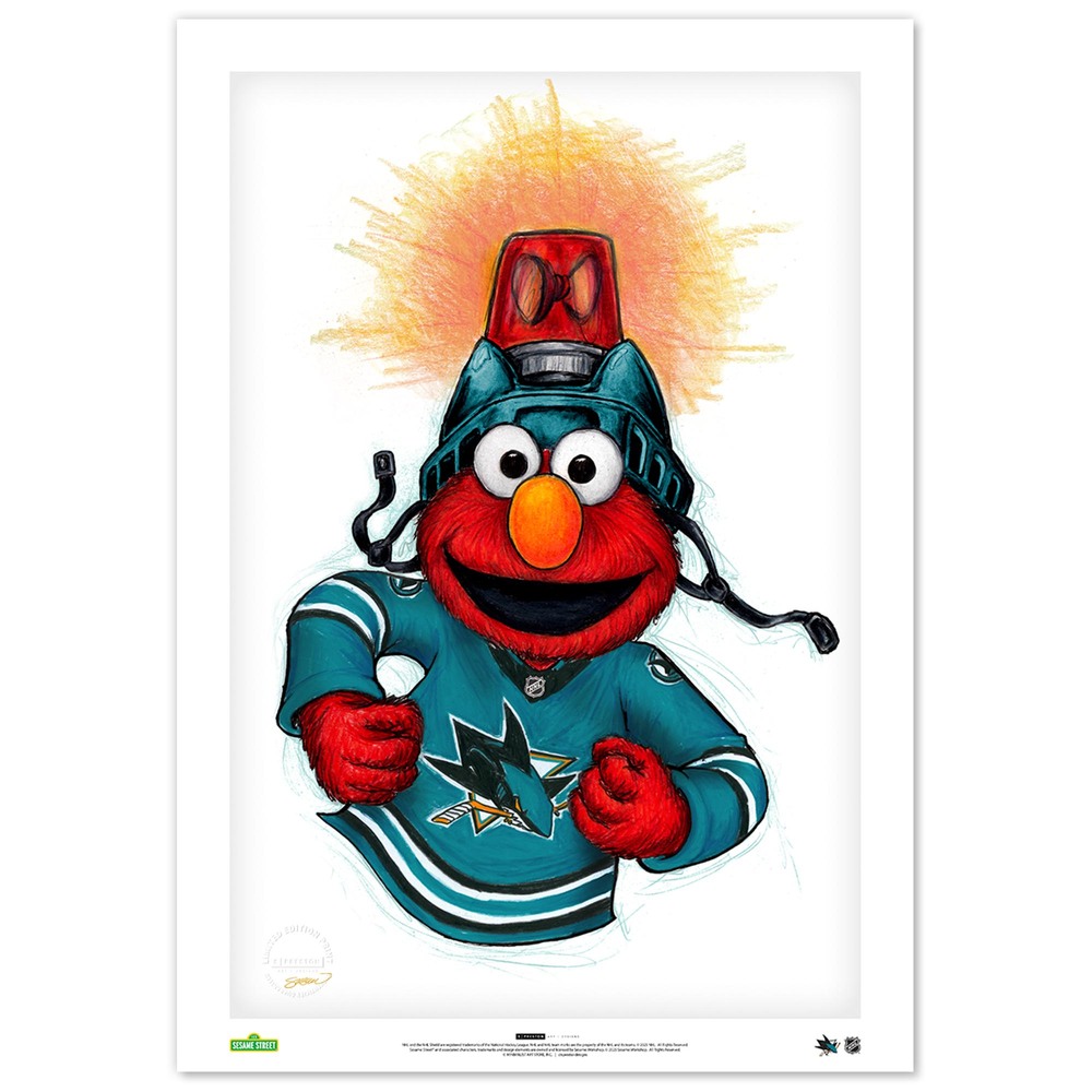 Elmo Loves Goals! x San Jose Sharks Limited Edition Print by S. Preston