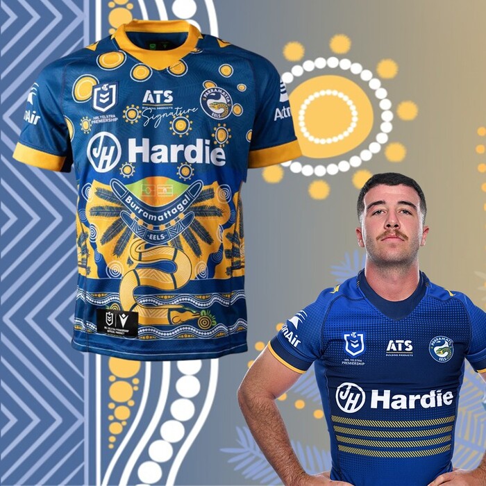 Photo of Dean Hawkins #6 2025 Parramatta Eels Indigenous Jersey