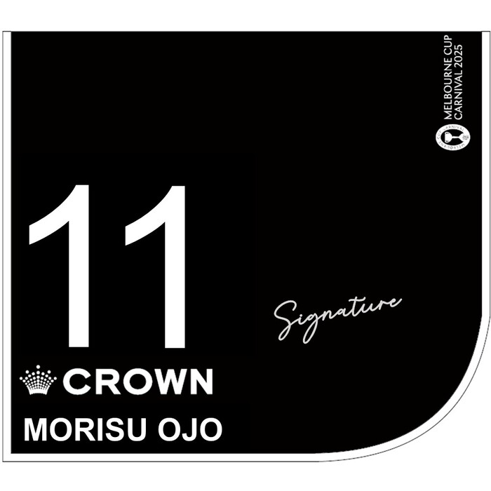 Photo of #11 Morisu Ojo - Craig Williams Signed Crown Oaks Day Saddlecloth
