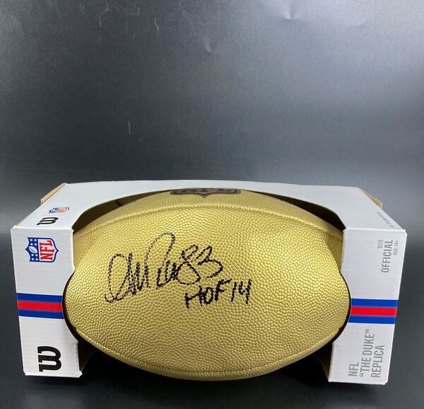HOF - Bills Andre Reed Signed Gold Composite Football