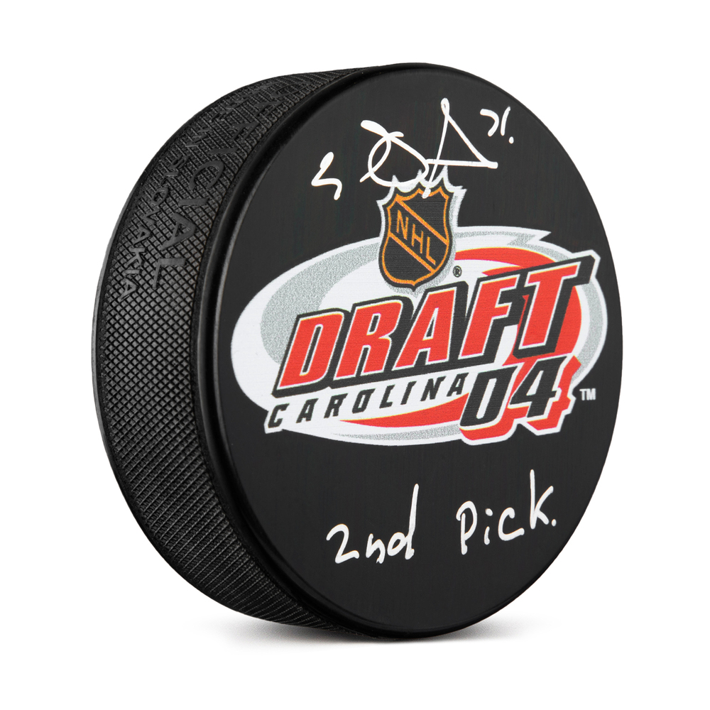 Evgeni Malkin Signed 2004 NHL Entry Draft Puck with 2nd Pick Note