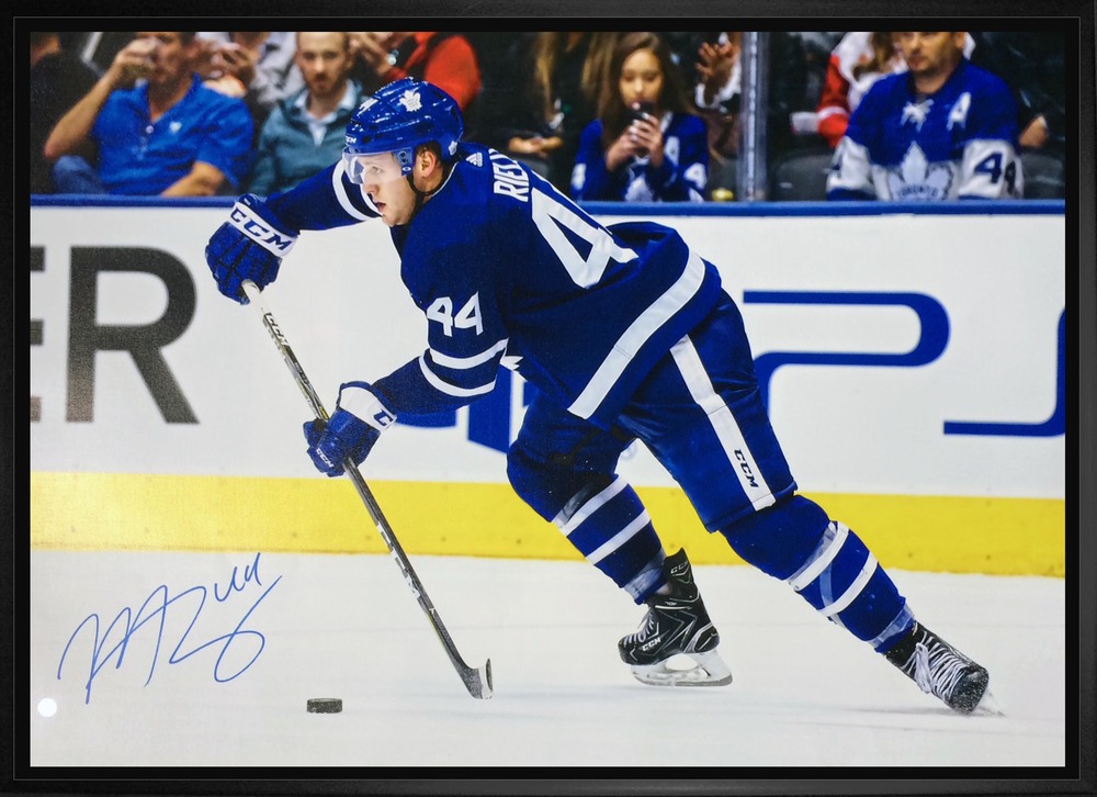 Morgan Rielly - Signed 20x29 Framed Canvas Maple Leafs Action-H