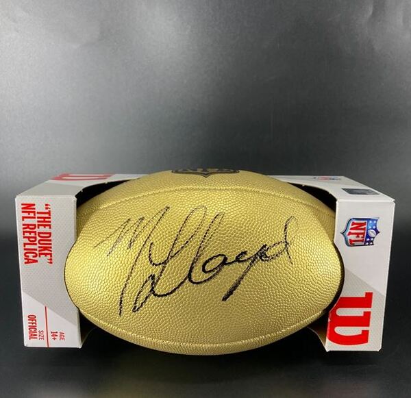 NFL - Packers MarShawn Lloyd Signed Gold Composite Football