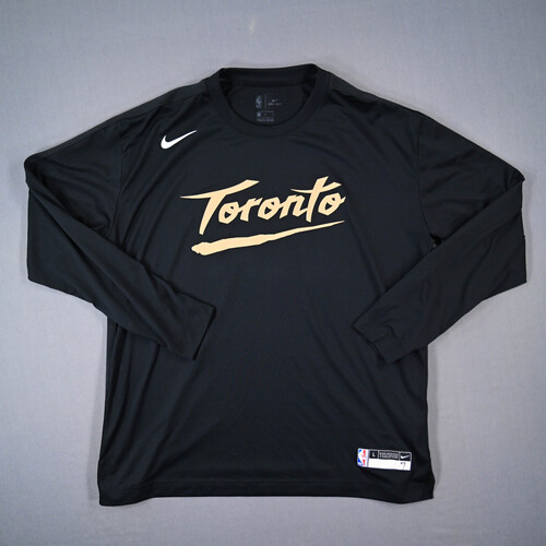 Image of Lowry, Kyle - Toronto Raptors - Game-Issued City Edition Long-Sleeved Shooting Shirt - 2020-21 NBA Season