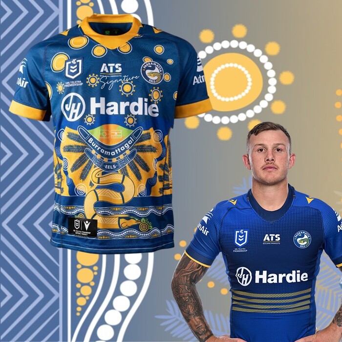 Photo of J'Maine Hopgood #8 2025 Parramatta Eels Indigenous Jersey