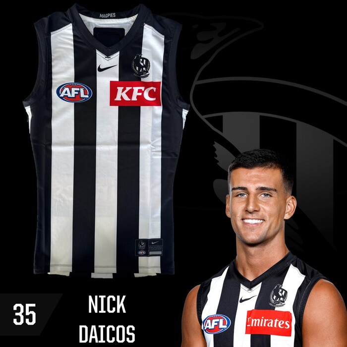 Photo of Nick Daicos #35 Collingwood 2025 Away Guernsey