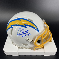 HOF - Chargers Dan Fouts Signed Mini Helmet with ""HOF 93&quot...
