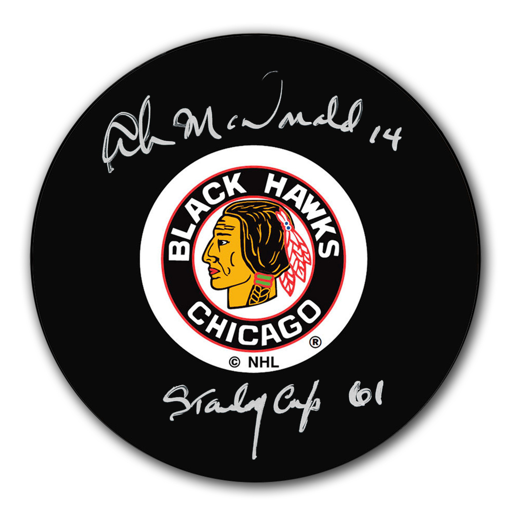 Ab McDonald Chicago Blackhawks 1961 Stanley Cup Autographed Puck