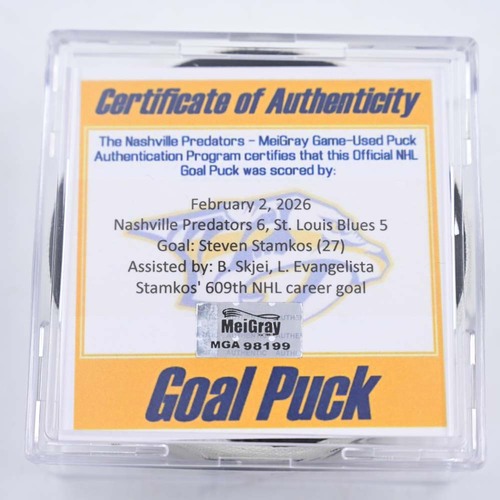 Image of Stamkos, Steven - Nashville Predators - February 2, 2026 vs. St. Louis Blues (Predators Logo)