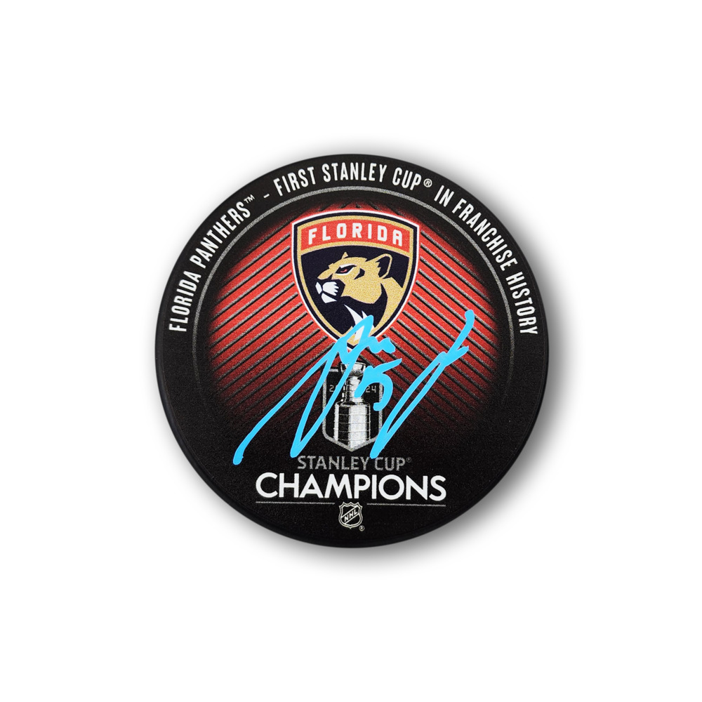 Anton Lundell Autographed Florida Panthers 2024 Stanley Cup Hockey Puck