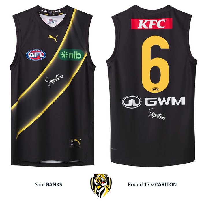 Photo of Sam Banks #6 Richmond 2026 Stealth Guernsey