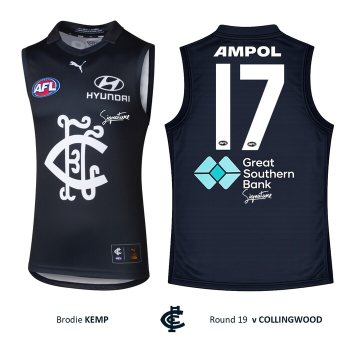 Photo of Brodie Kemp #17 Carlton 2026 Heritage Guernsey