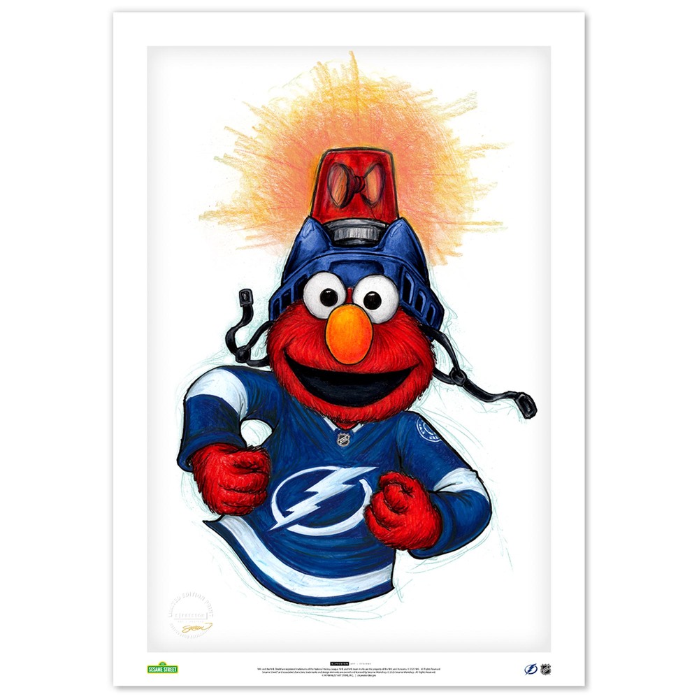 Elmo Loves Goals! x Tampa Bay Lightning Limited Edition Print by S. Preston