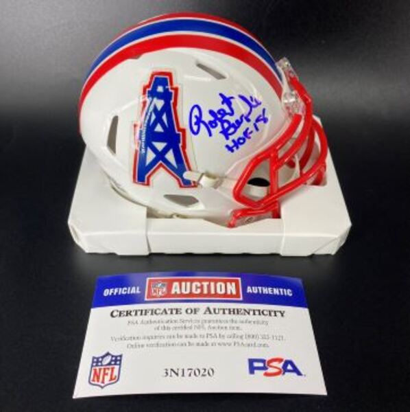 HOF - Oilers Robert Brazile Signed Mini Helmet
