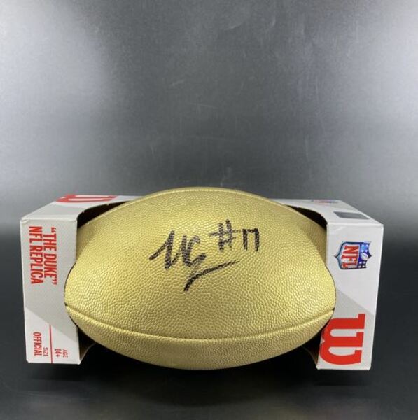 NFL - Jets Malachi Corley Signed Gold Composite Football