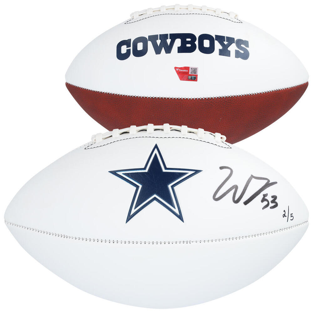 Wyatt Johnston Dallas Stars Autographed Dallas Cowboys White Panel Football - Limited Edition of 5 