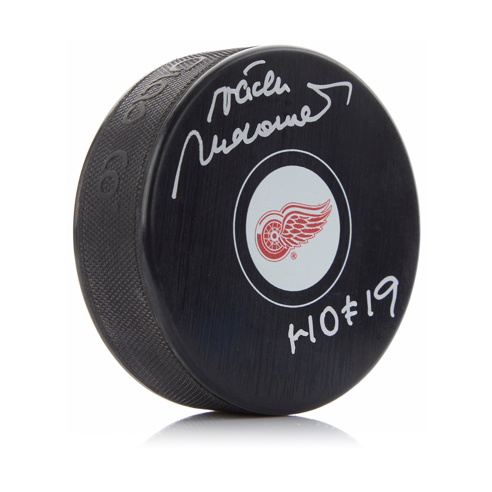 Vaclav Nedomansky Signed Detroit Red Wings Hockey Puck with HOF Note