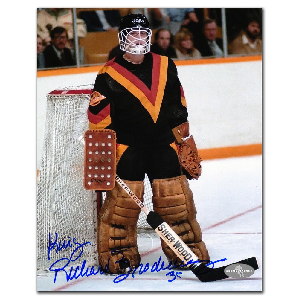 Richard Brodeur Vancouver Canucks Autographed 8x10