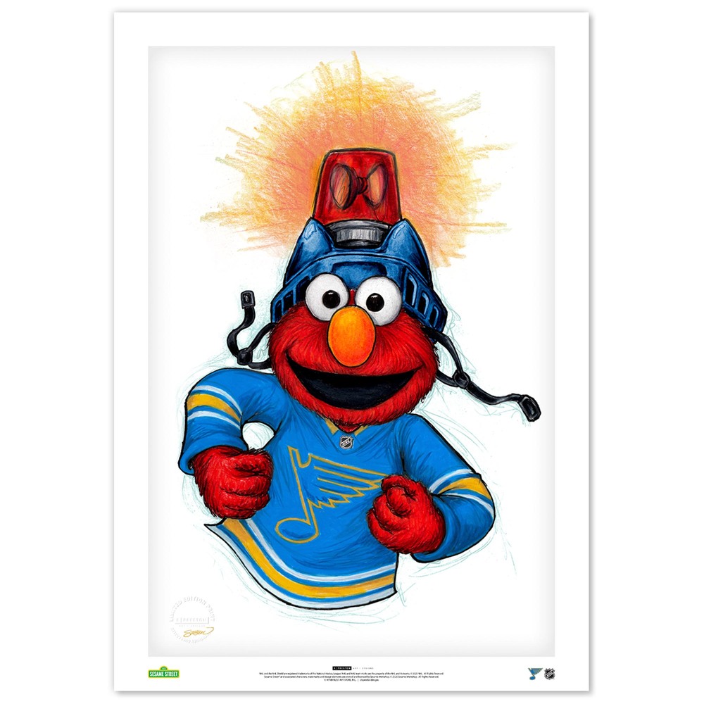 Elmo Loves Goals! x St. Louis Blues Limited Edition Print by S. Preston