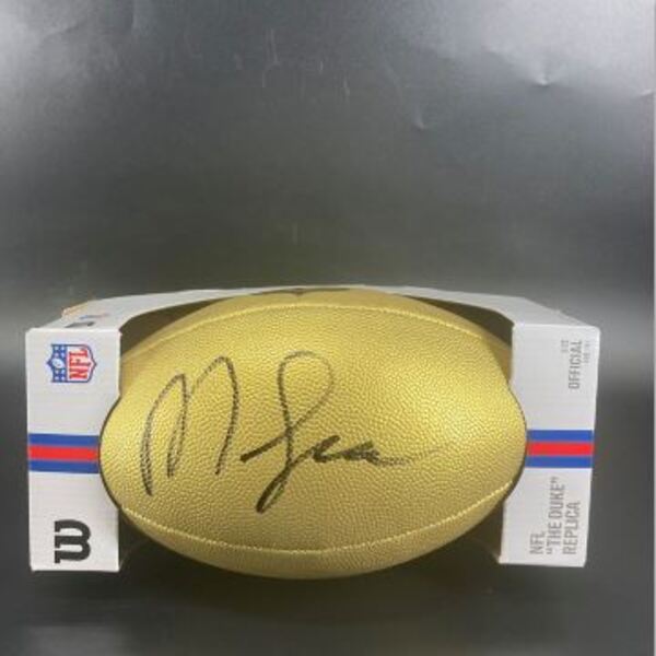 NFL - Ravens Malaki Starks Signed Gold Composite Football
