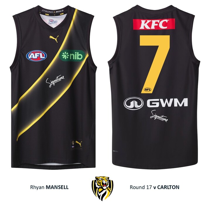 Photo of Rhyan Mansell #7 Richmond 2026 Stealth Guernsey