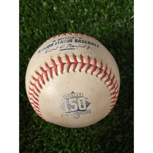 Ronald Acuna Jr. Game Used Hit Single Baseball - April 11, 2021 off Matt Moore