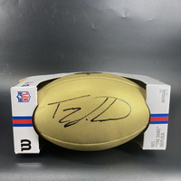 NFL - Texans Tez Johnson Signed Gold Composite Football