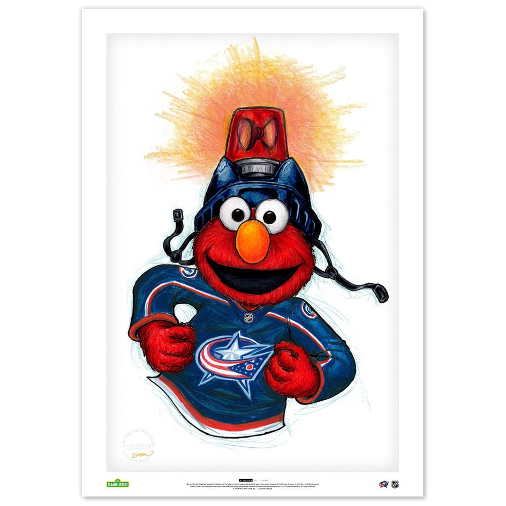 Elmo Loves Goals! x Columbus Blue Jackets Limited Edition Print by S. Preston