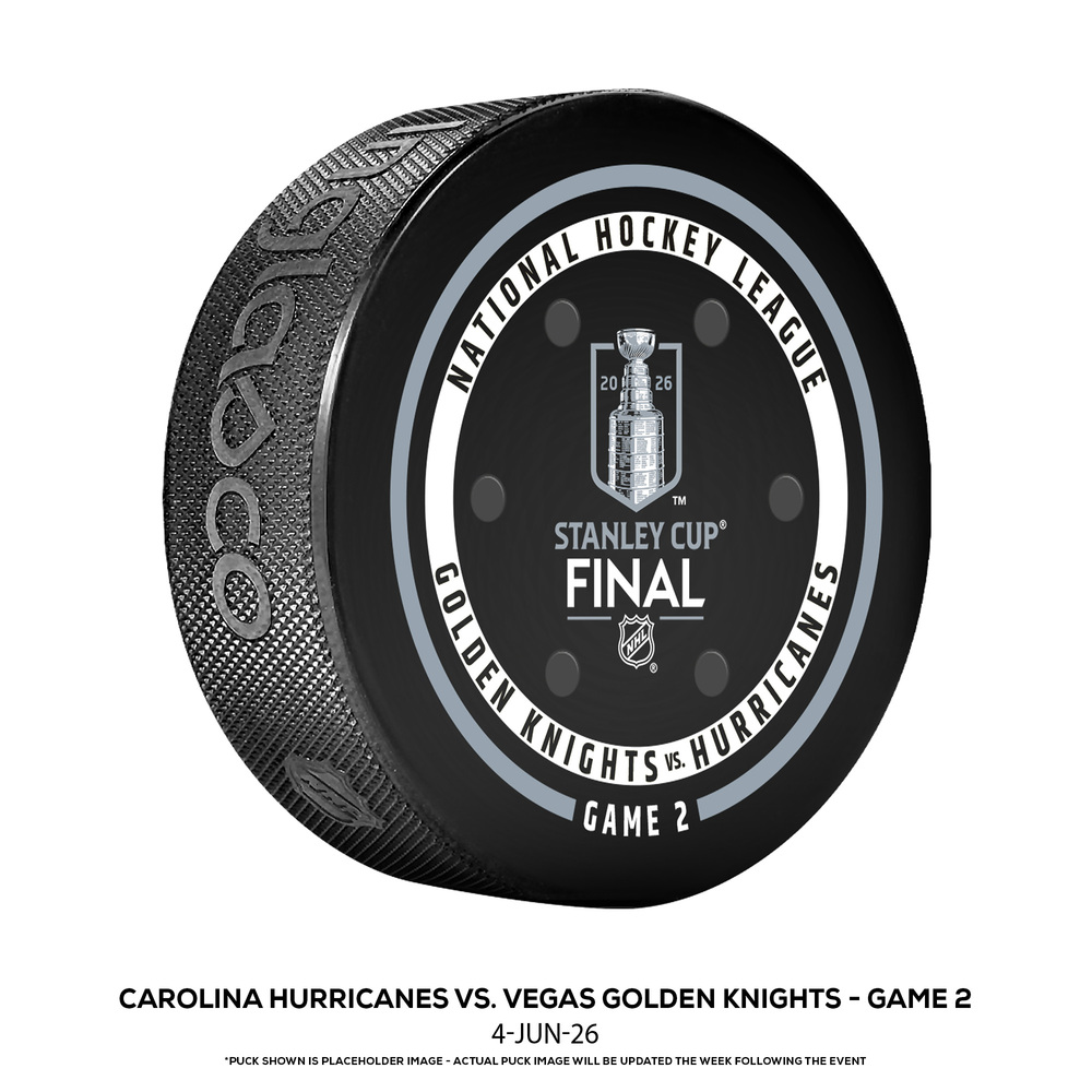 Vegas Golden Knights vs. Carolina Hurricanes Game-Used Puck from Game 2 of the 2026 Stanley Cup Finals on June 4, 2026