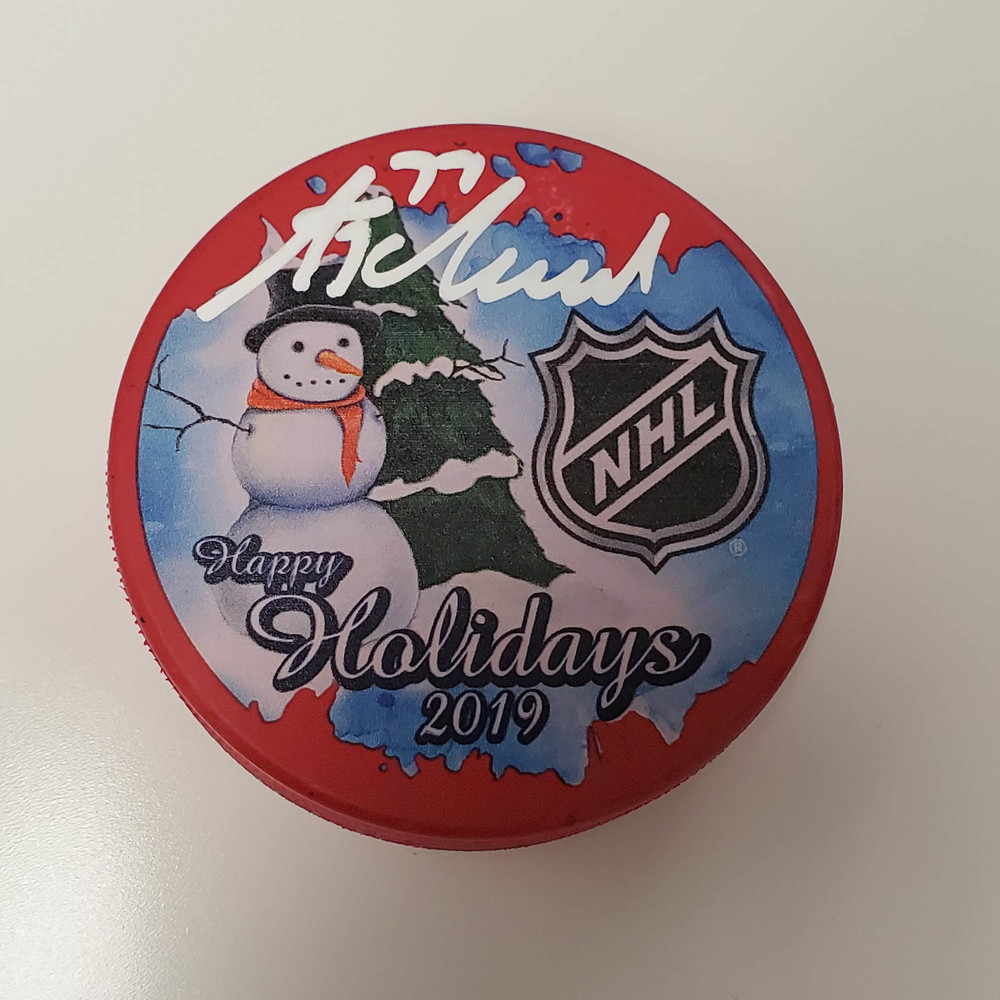 Tony DeAngelo New York Rangers Autographed Inglasco 2019 Happy Holidays Hockey Puck - NHL Auctions Exclusive