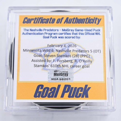 Image of Stamkos, Steven - Nashville Predators - February 4, 2026 vs. Minnesota Wild (Predators Logo)