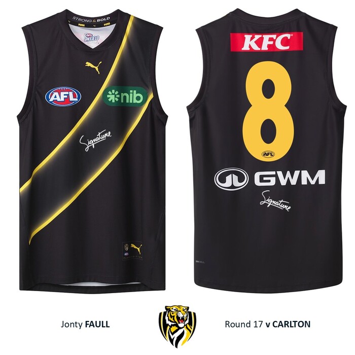 Photo of Jonty Faull #8 Richmond 2026 Stealth Guernsey