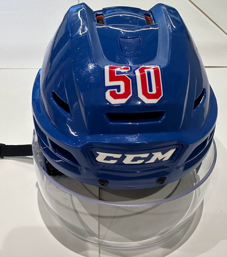 #50 Will Cuylle Game Used Helmet - New York Rangers