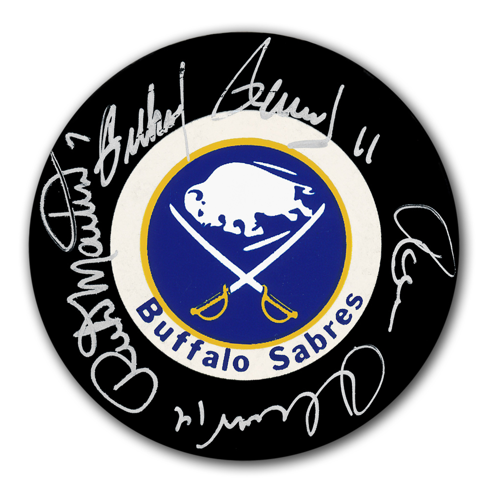 Gilbert Perreault Rick Martin Rene Robert Buffalo Sabres French Connection Autographed Puck