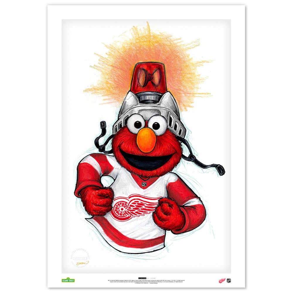 Elmo Loves Goals! x Detroit Red Wings Limited Edition Print by S. Preston