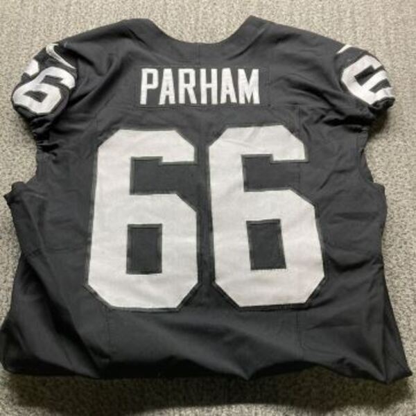 STS - Raiders Dylan Parham Game Worn Jersey (2025 Season) Size 48 (Washe...
