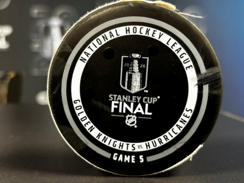 Vegas Golden Knights vs. Carolina Hurricanes Game-Used Puck from Game 5 of the 2026 Stanley Cup Finals on June 11, 2026