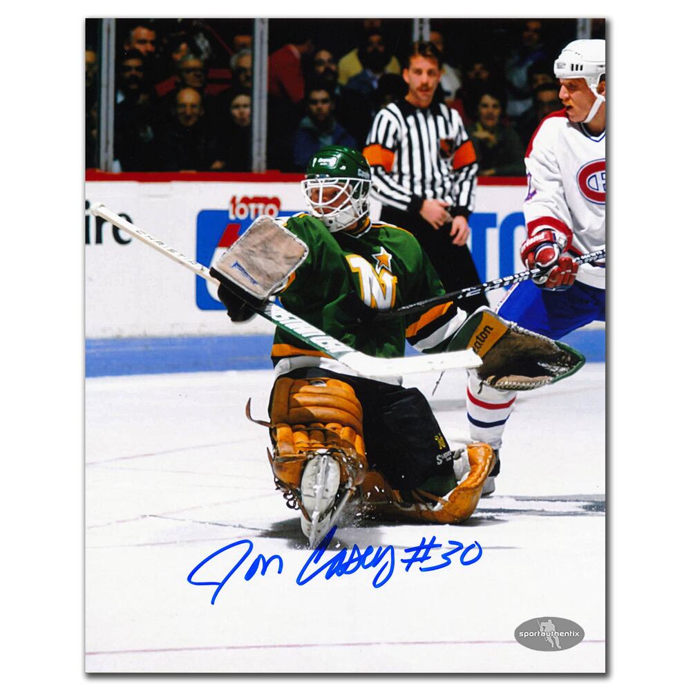Jon Casey Minnesota North Stars Big Save Autographed 8x10